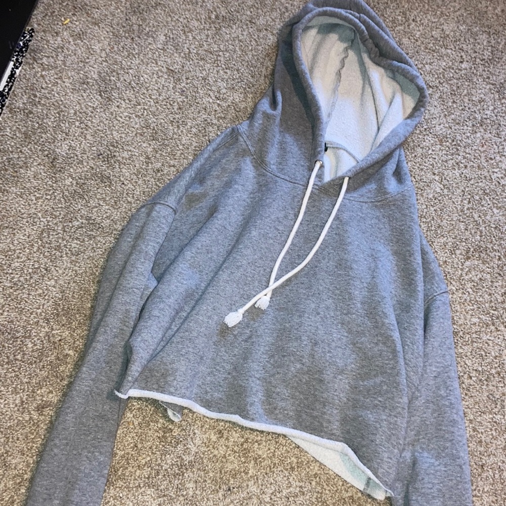 Gray cropped hoodie